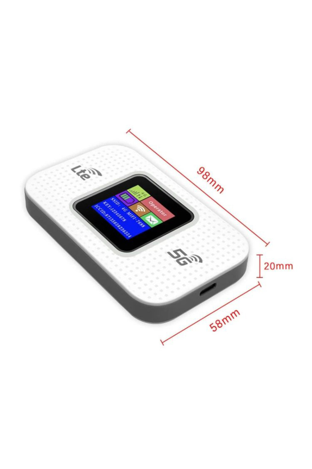 kruxon KR1217 MF68E 4G LTE Taşınabilir Modem 150Mbps LCD Ekranlı SIM Kartlı Mobil WiFi Router 2-4G